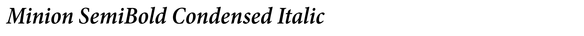 Minion SemiBold Condensed Italic image
